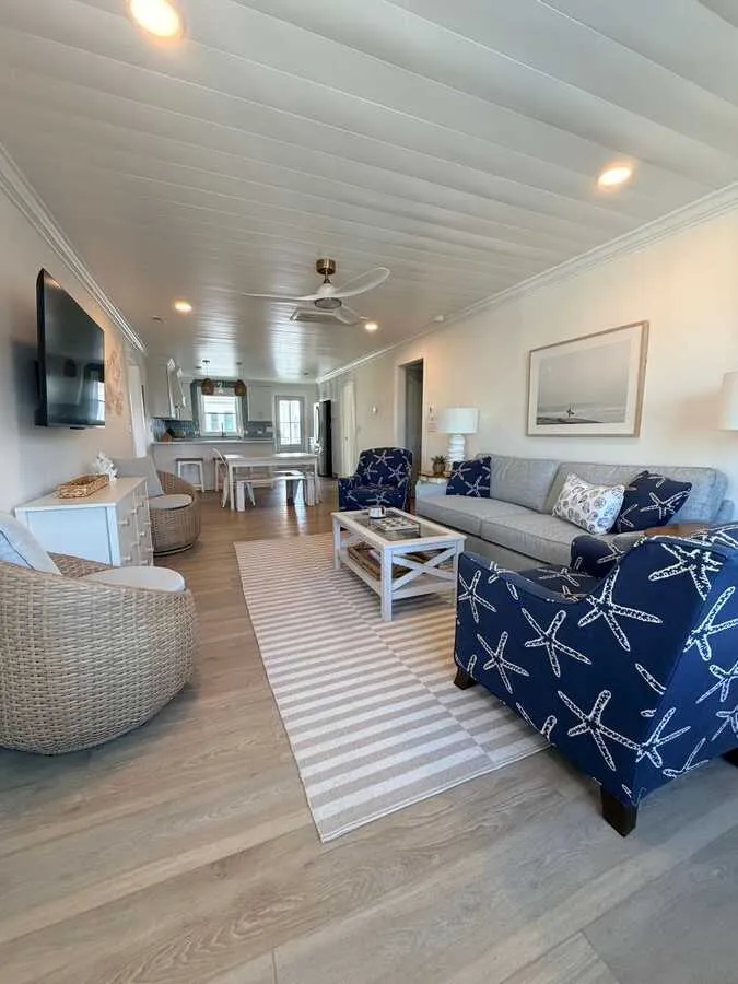 Coastal living room with nautical decor
