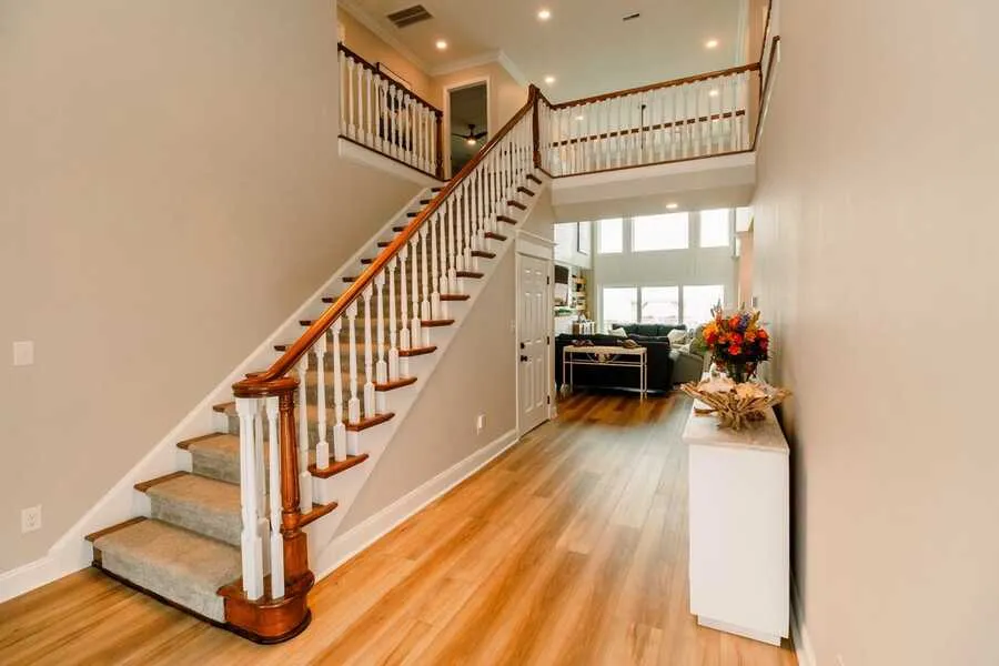 Staircase with wood treads